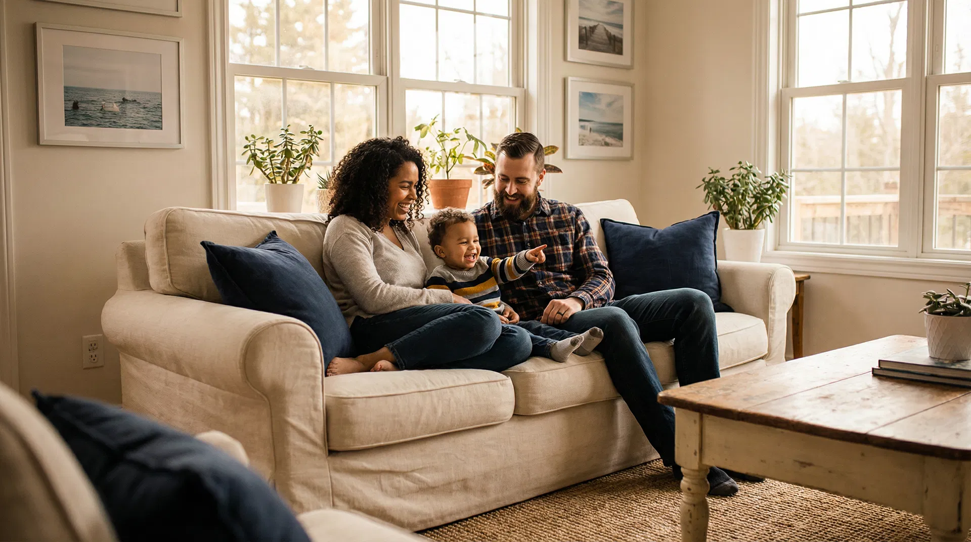 Canadian family at home